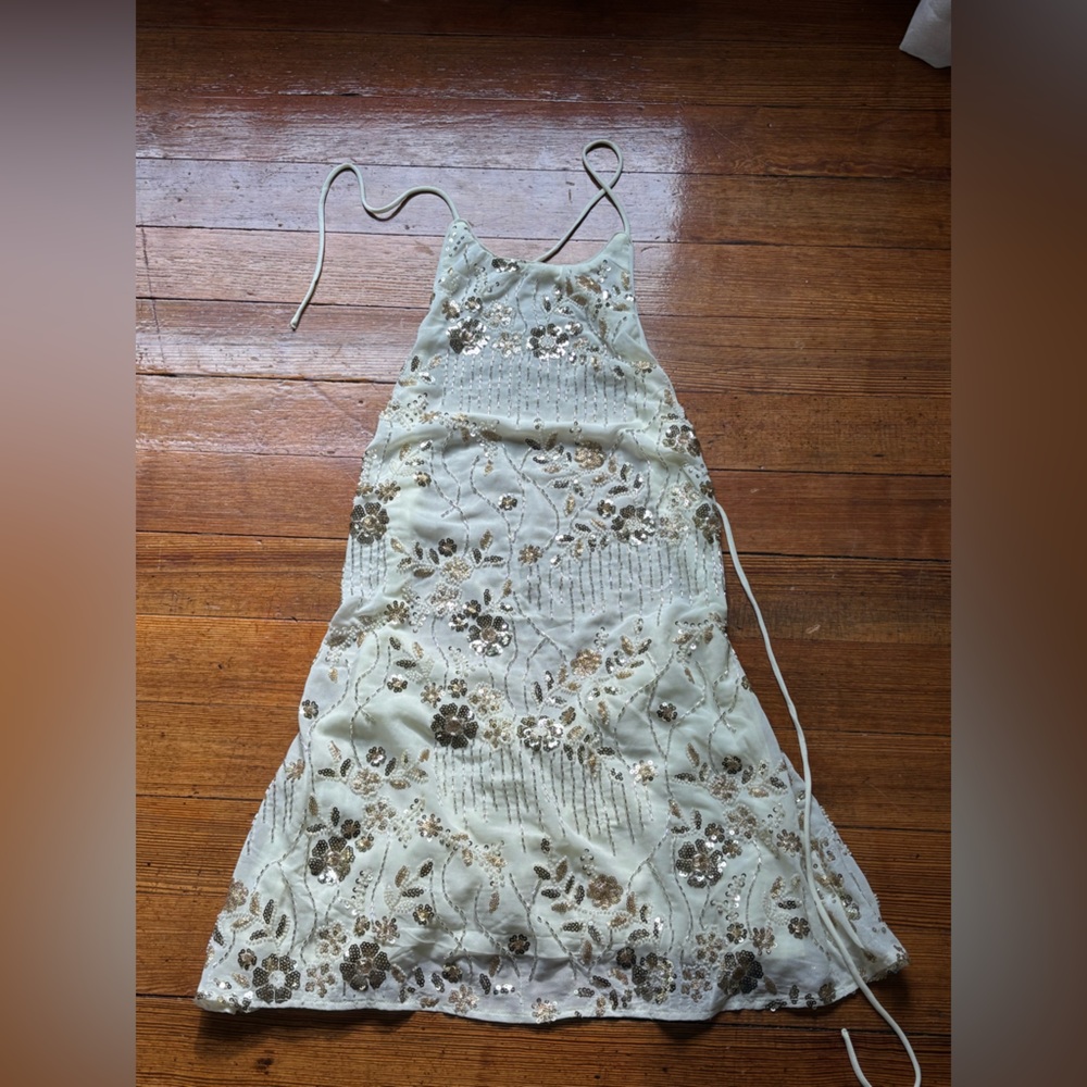 Peppermayo Floral Sequin Mini Dress